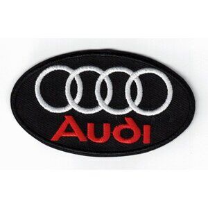 Audi Racing Motorsports Oval Black Logo 2x3in Patch Iron / Sew-On